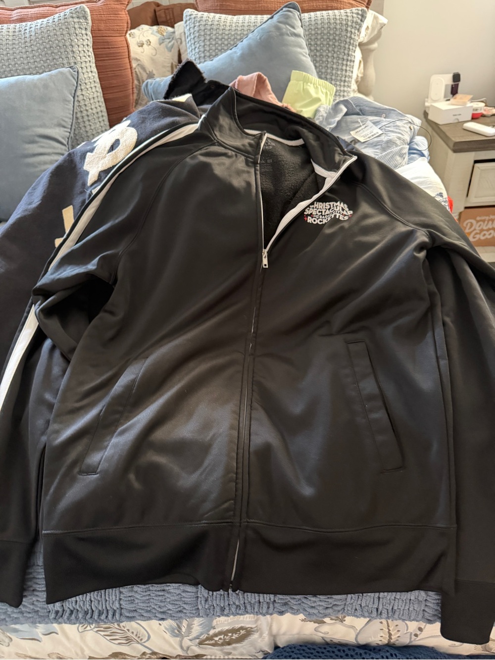 Black Full-Zip Rockettes Jacket with Chest Logo